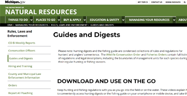 Michigan Hunting and Fishing Rules and Regulations - Downloadable guides
